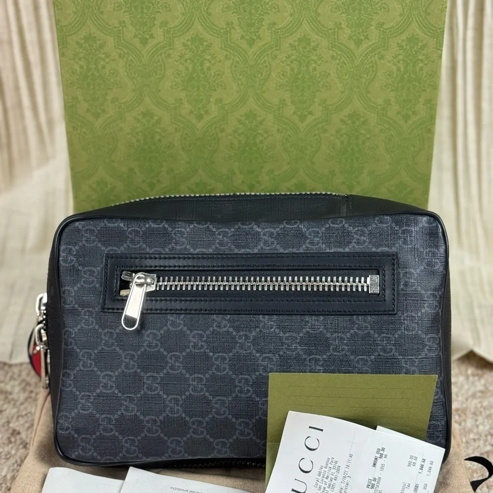 Gucci Web Strap Sling Bag GG Coated Canvas Small.
